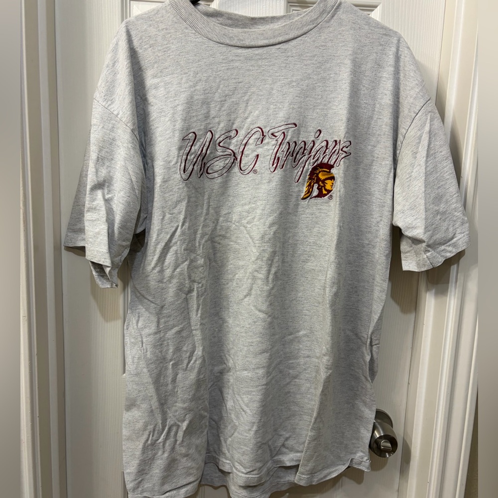 Antigua Gray USC Trojans Short Sleeve Tee